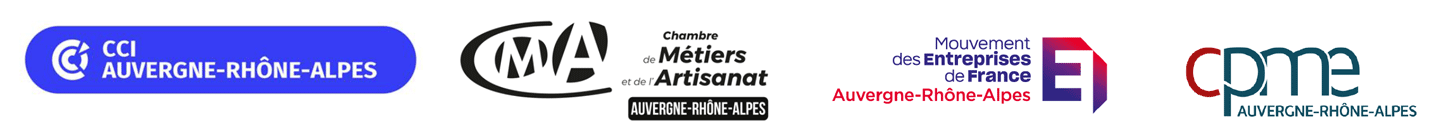 Logos CCI ARA CMA Région MEDEF ARA CPME ARA