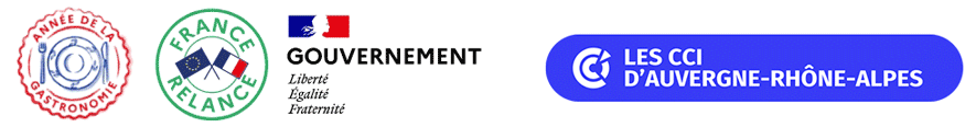 Logo annee de la gastronomie France Relance les CCI ARA