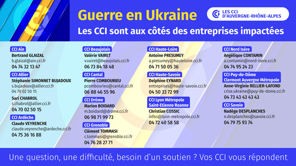 Les CCI d'Auvergne-Rhône-Alpes sont aux côtés des entreprises
