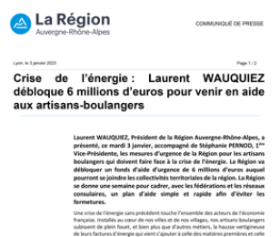 Aides aux artisans-boulangers