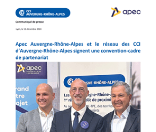 Apec Auvergne-Rhône-Alpes et le réseau des CCI d’Auvergne-Rhône-Alpes signent une convention-cadre de partenariat