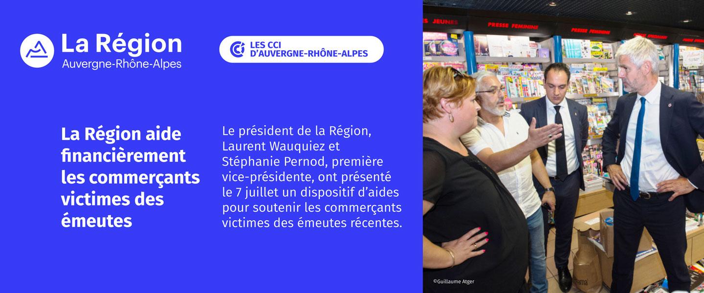 Bannière Actu émeutes aide de la Région aux commerçants